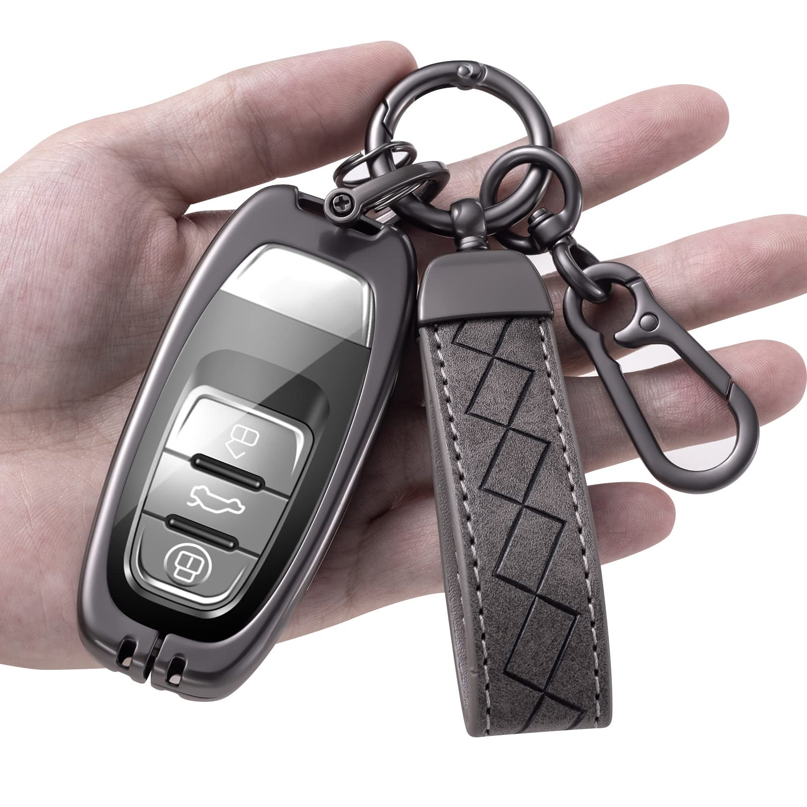 GAGALUKey Cover Case Replacement for Audi 2018 2022 A6 A7 A8 E-Tron Q8 2020 2022 A3 Q7 SQ7 RS6 S7 Key Holder Key Shell,Key fob case for Men and Women