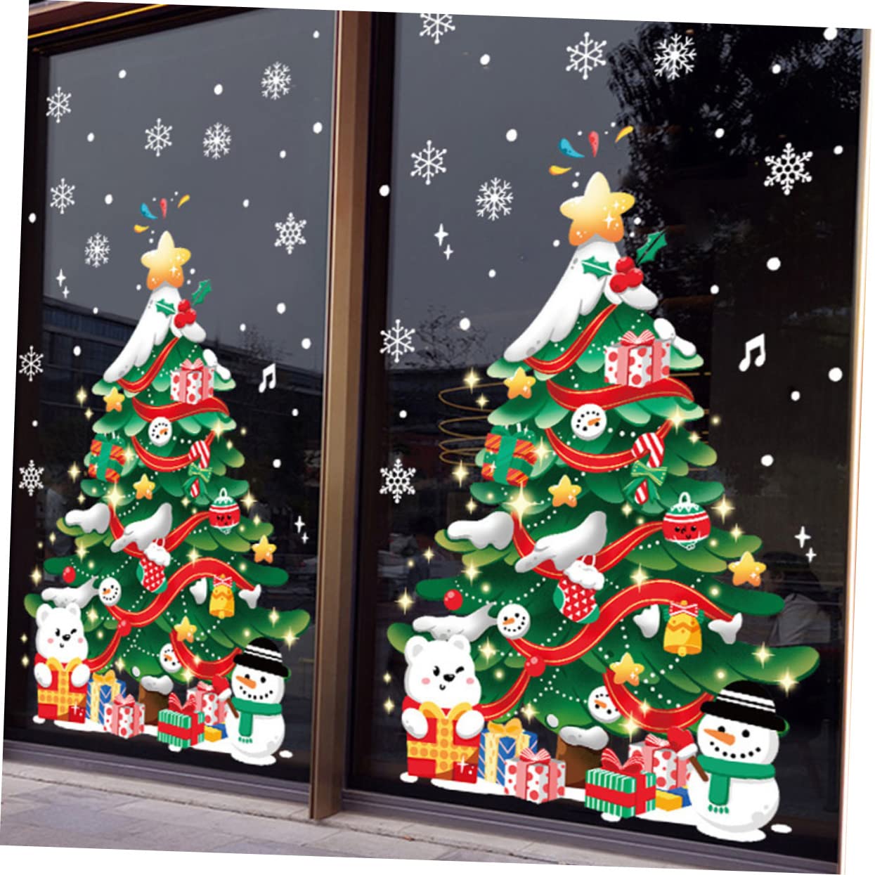 5 Fogli Adesivi per alberi di Natale adesivo vetrina natalizia decorazione di decalcomanie natalizie adesivi da parete natalizi adesivi natalizi per muro arredamento pvc PRETYZOOM
