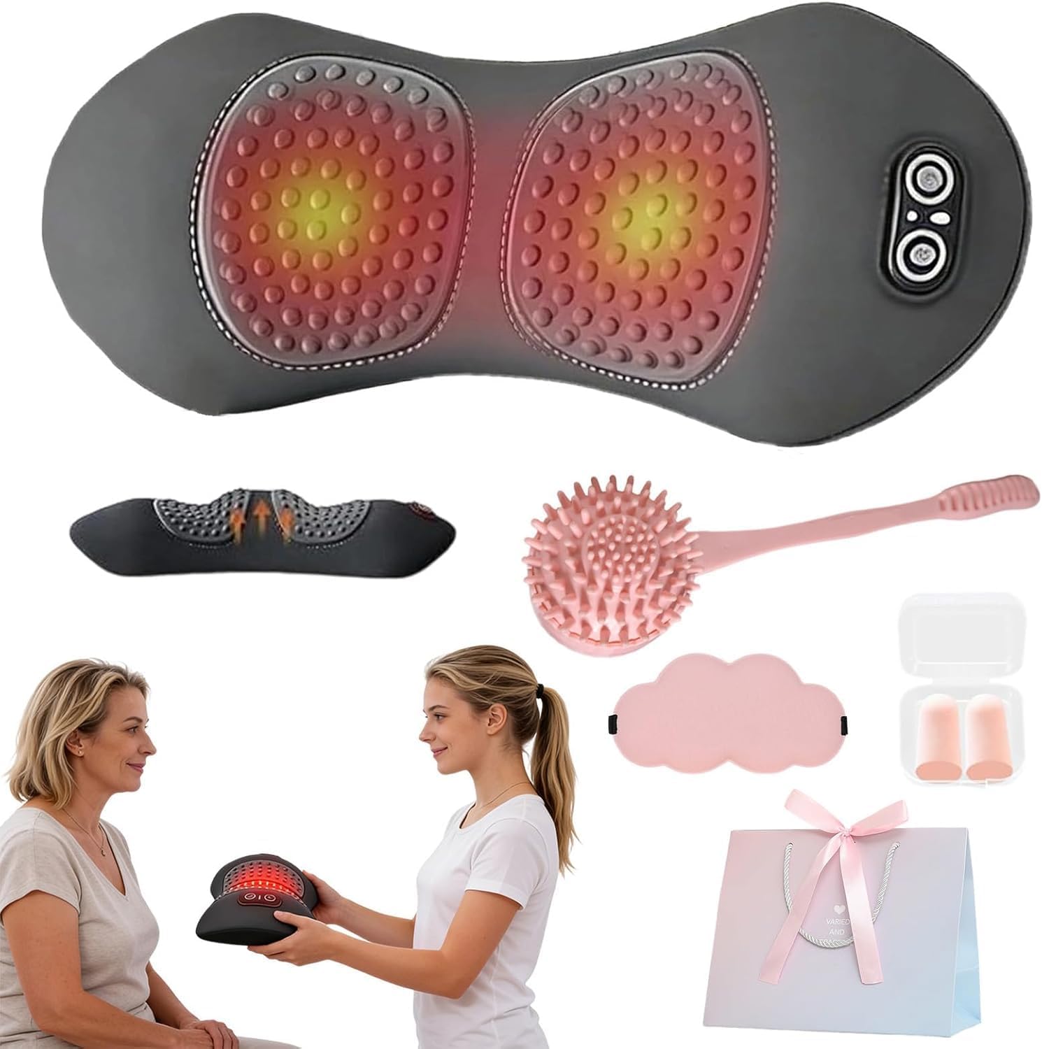 Ergopur 3-Zone ErgoFlow Deep Massager Ergo Pure Back 3-in-1 Back Massager 135  Golden Curvature Ergonomic Back Support Massager with Warmth/Vibration/Lumbar Support USB-B