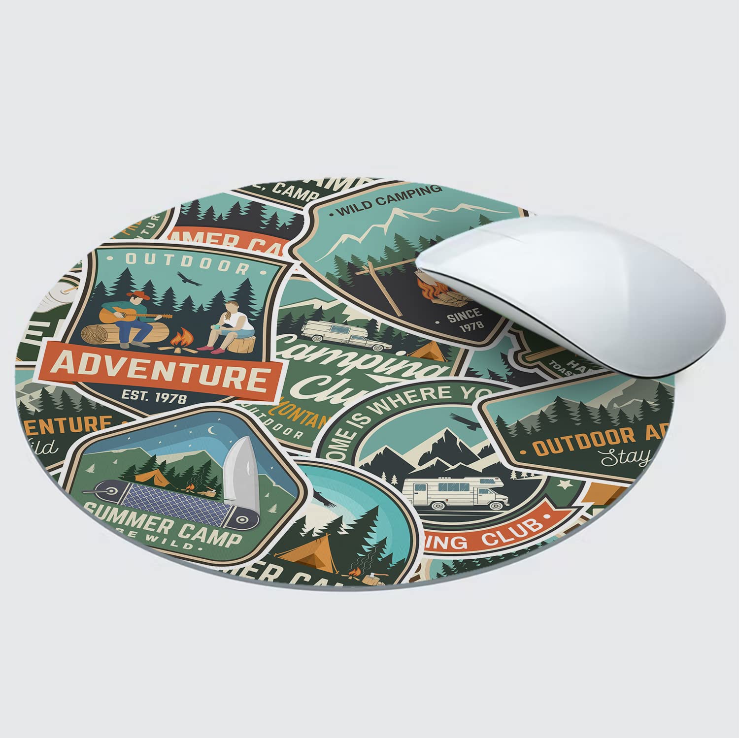 PAPER PLANE DESIGN Anti Skid Mouse Pad for Desktop and Laptop Computer (Round , Size- 20 cm ) s36