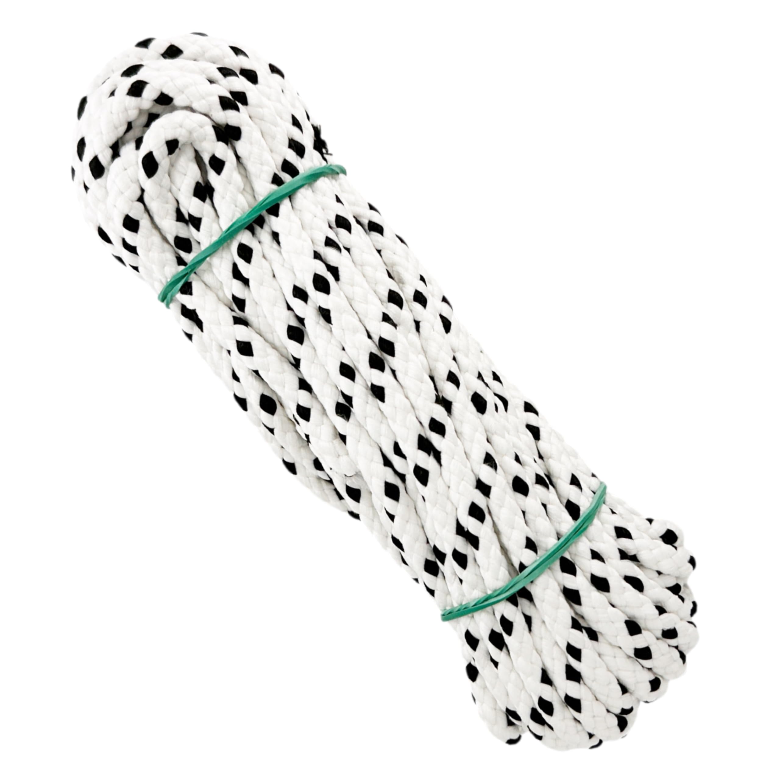 Gopeu White With Black Matte Polyester Cord Rope, 6Mm * 10M, Made In Spain, For Diy, Awnings, Camping, Banners.