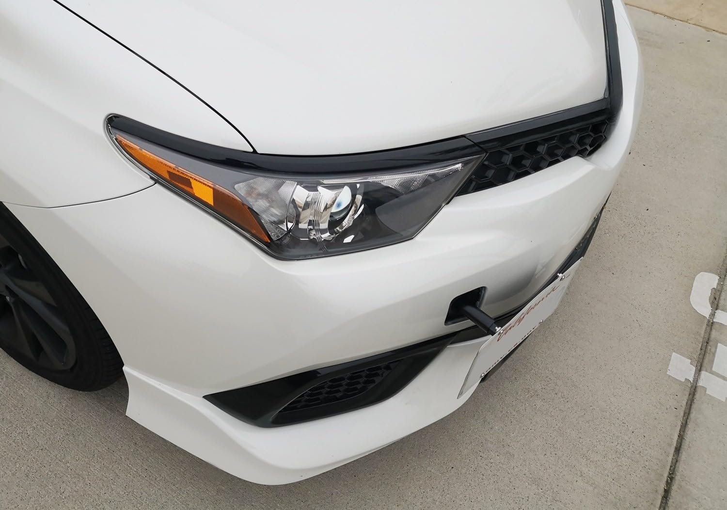 iJDMTOY No Drill Front Bumper Tow Hook License Plate Mounting Bracket Adapter Kit Compatible with 2016-2018 Scion iM, Toyota Corolla iM