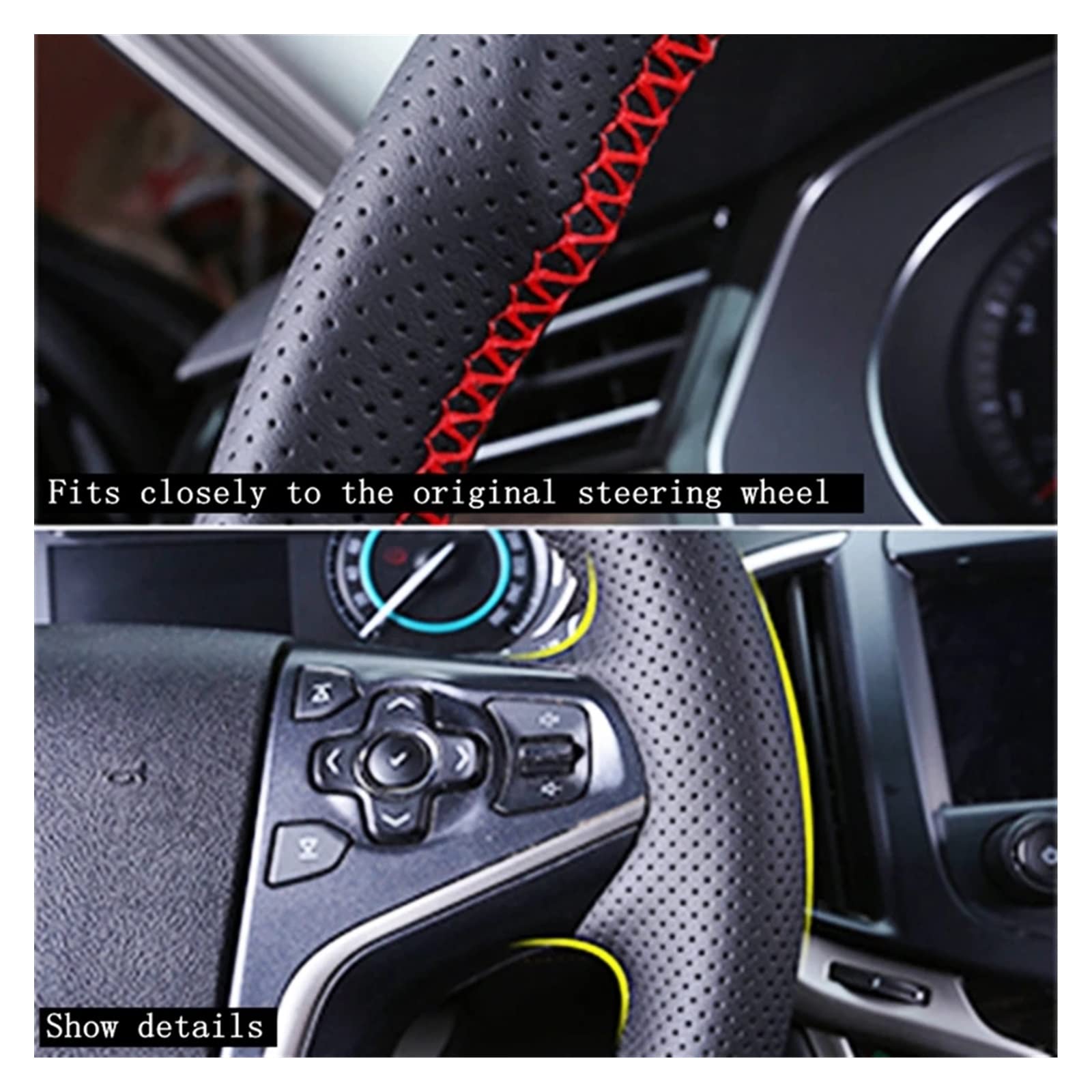 Couvre Volant Voiture Personnalisez La Couverture Volant Voiture En Cuir Microfibre Antidérapant Pour CRV Pour CR-V 2007 2008 2009 2010 2011 Accessoires Voiture Housse Volant ( Couleur : Orange Thread