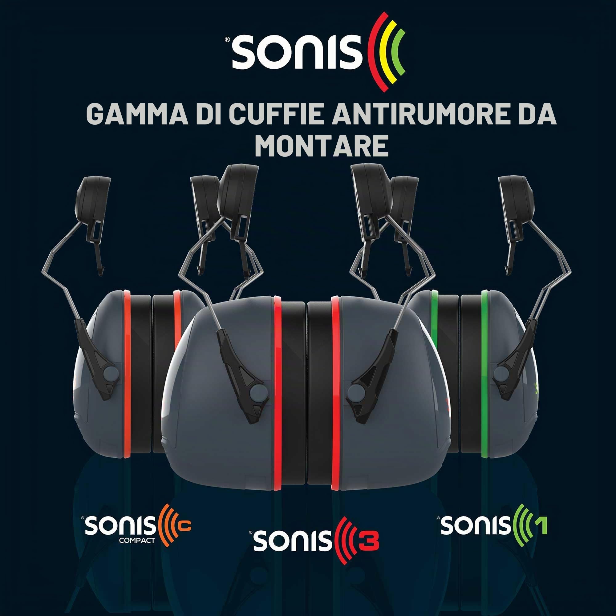 JSP Sonis Compact Cuffie Antirumore per Elmetto, Compatibili EVO, 31 dB
