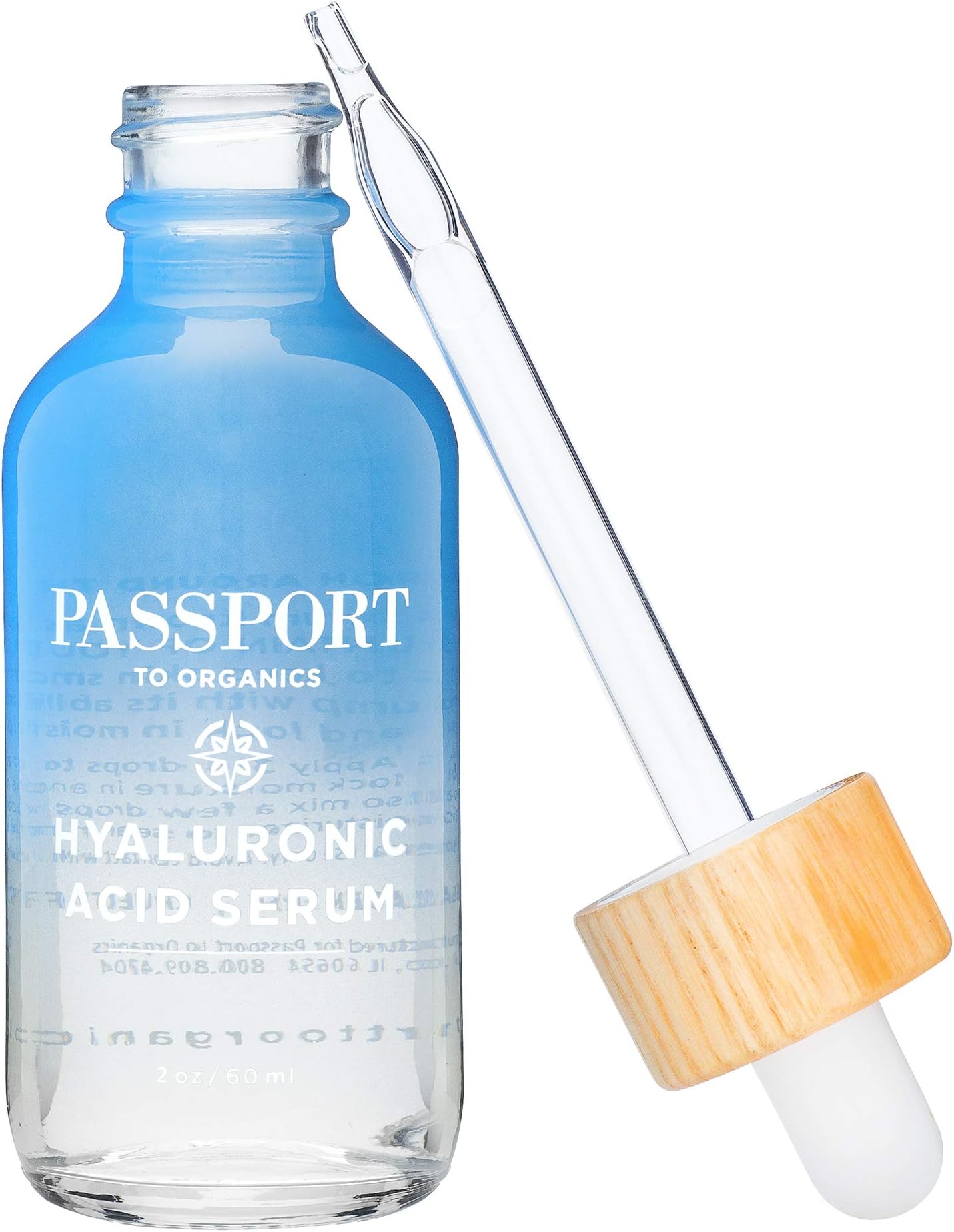 Passport to Organics Hyaluronic Acid Serum - & Vegan - 100% Pure of a 1% solution 2oz
