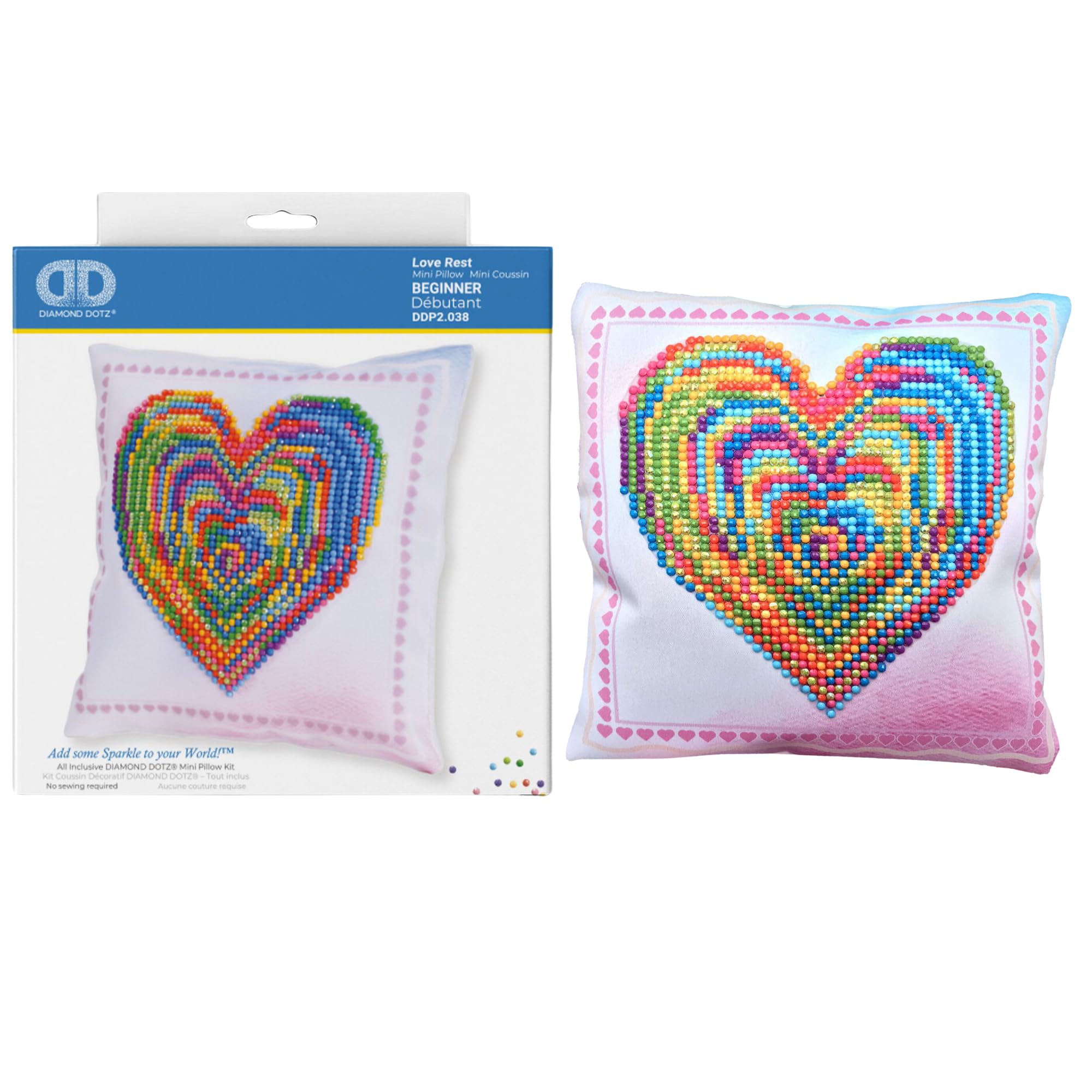 Diamond Dotz DDP2-018 - Federa per cuscino con disegno a forma di angelo, 18 x 18 cm, decorazione fai da te con strass, ideale come decorazione per casa e regalo