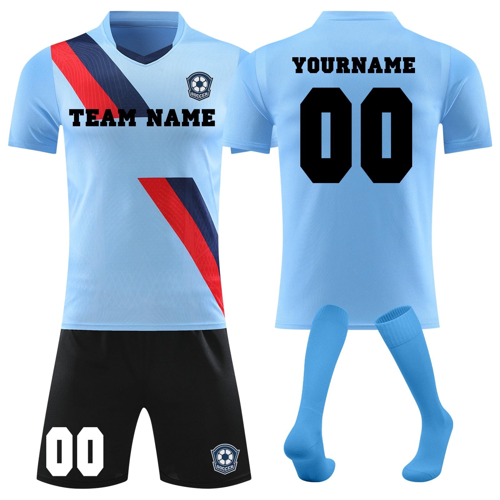 Genérico Camisetas De Futbol Equipacion Niño Personalizada Camiseta Futbol Hombre Personalizar Fútbol Camisetas De Equipación Niño Adultos Equipacion De Futbol con Tu Nombre Y Número
