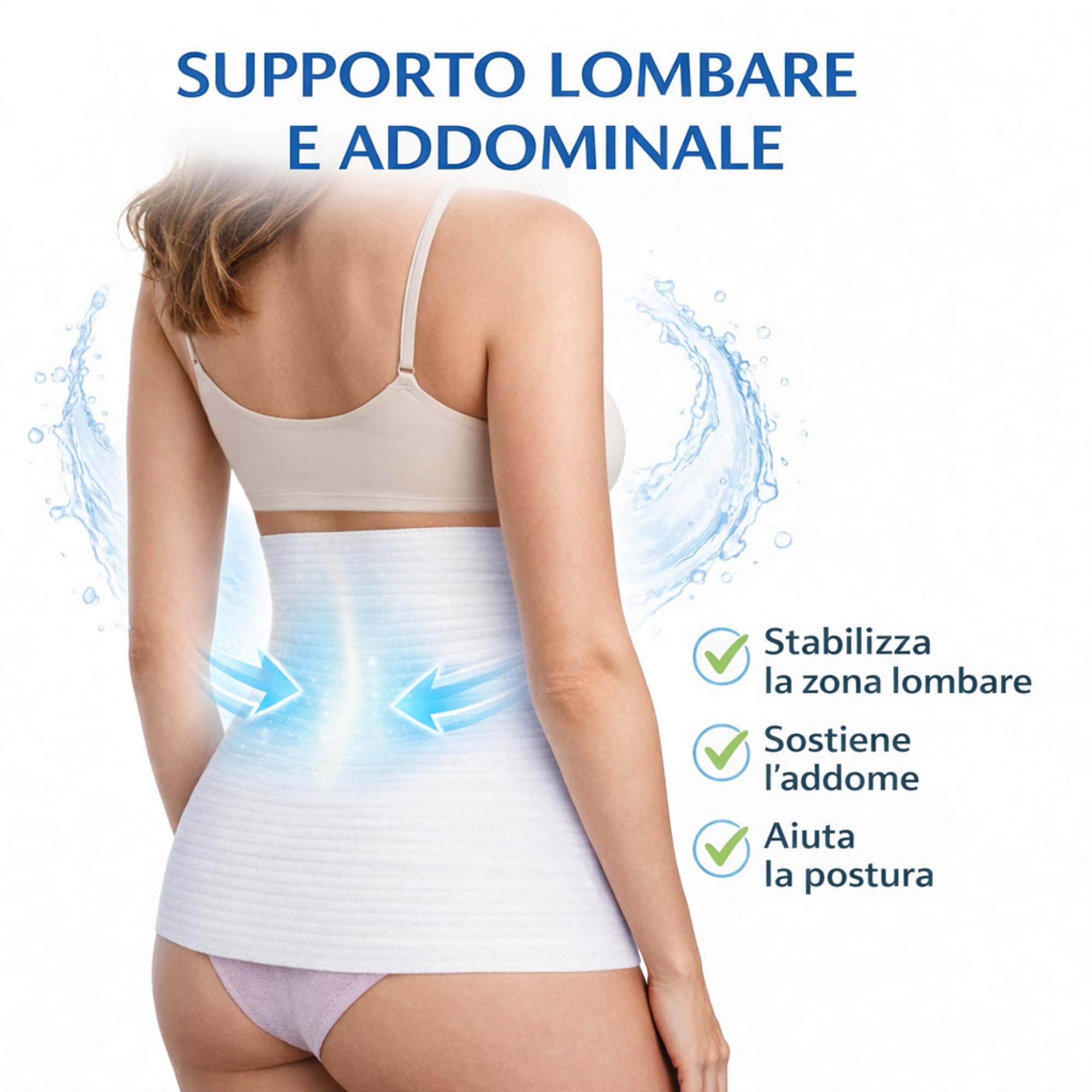 Leedya Pancera Contenitiva Estiva Unisex Made in Italy - Fascia Elastica Lombare Traspirante in Cotone 30 cm - Discreta sotto i Vestiti - Supporto Schiena Addominale Uomo Donna (XL) - 3