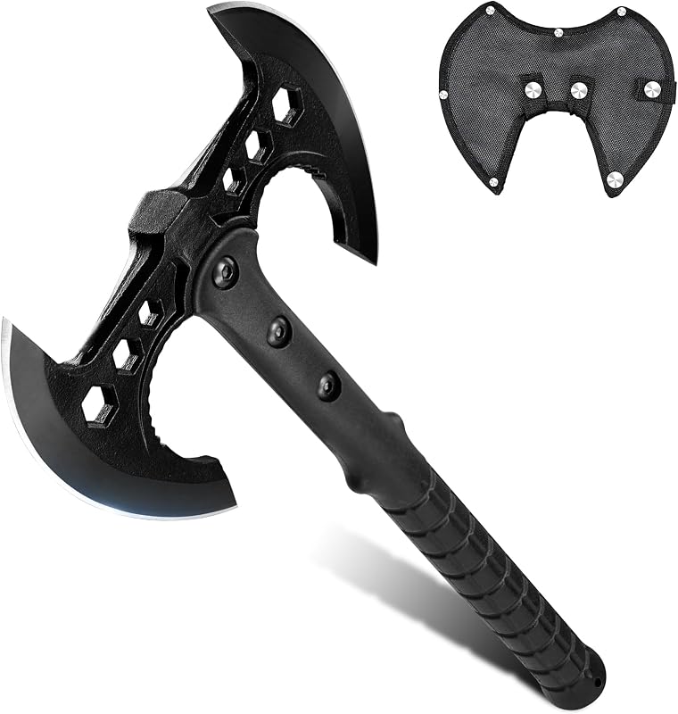 Dream Reach Dupla Fejű Camping Balta Fekete Nyéllel Kültéri Bushcraft Erdei Munka - black