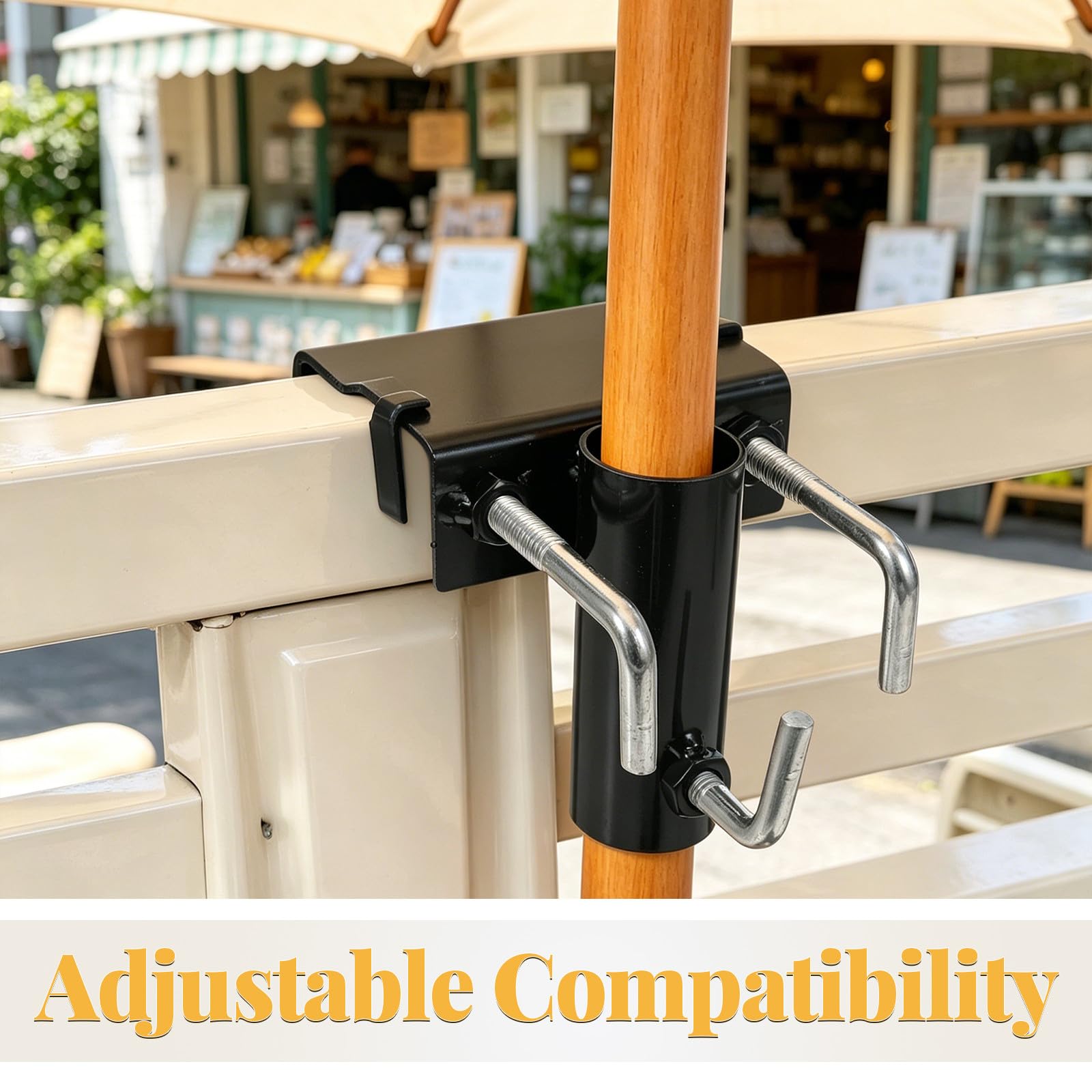 Yardenfun Staffa di Fissaggio Regolabile per ombrellone - Morsetto per ombrellone da 25 mm a 65 mm per panchine, tavoli o sedie da Campeggio, Clip per per Feste in Piscina, Barbecue in Giardino,