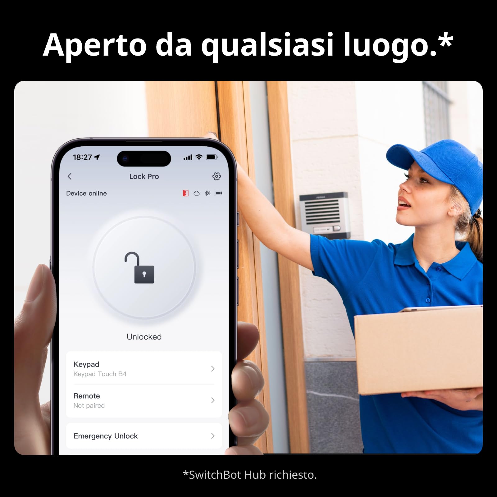 SwitchBot WiFi Smart Lock Pro con Hub Mini, Serratura Senza Chiave, Serratura Elettronica Intelligente Senza Conversione, Supporta la Matter, Alexa, Google, IFTTT