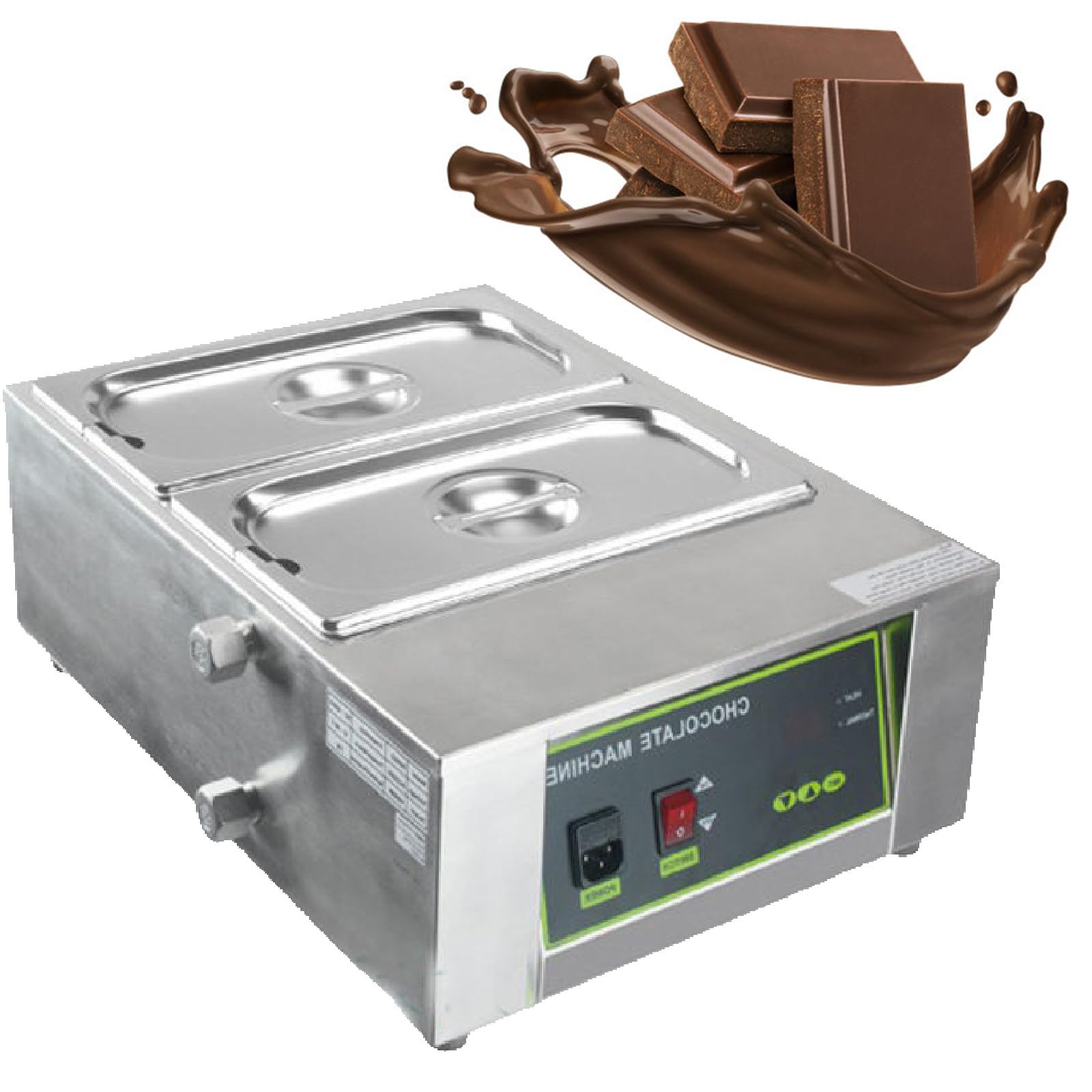 Machine à Fondre Le Chocolat, Machine à tempérer, créer pour Le Chocolat, Les Bonbons, Le Beurre, réchauffer Le café, Le Lait, Le vin, 2 réservoirs (2tank)