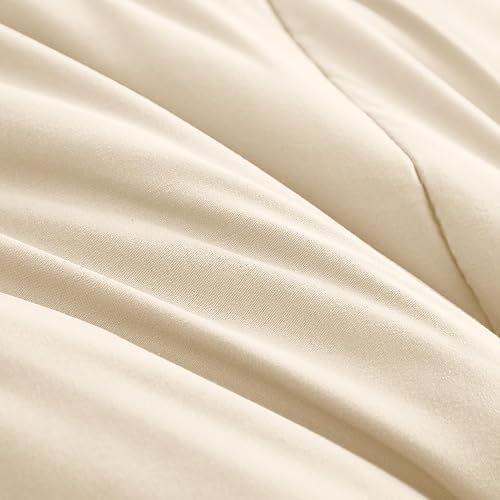 Miniatura 5 de Maple&Stone - Juego de edredón color crema tamaño Queen, 7 piezas en una bolsa, relleno alternativo al plumón con sábanas, fundas de almohada y