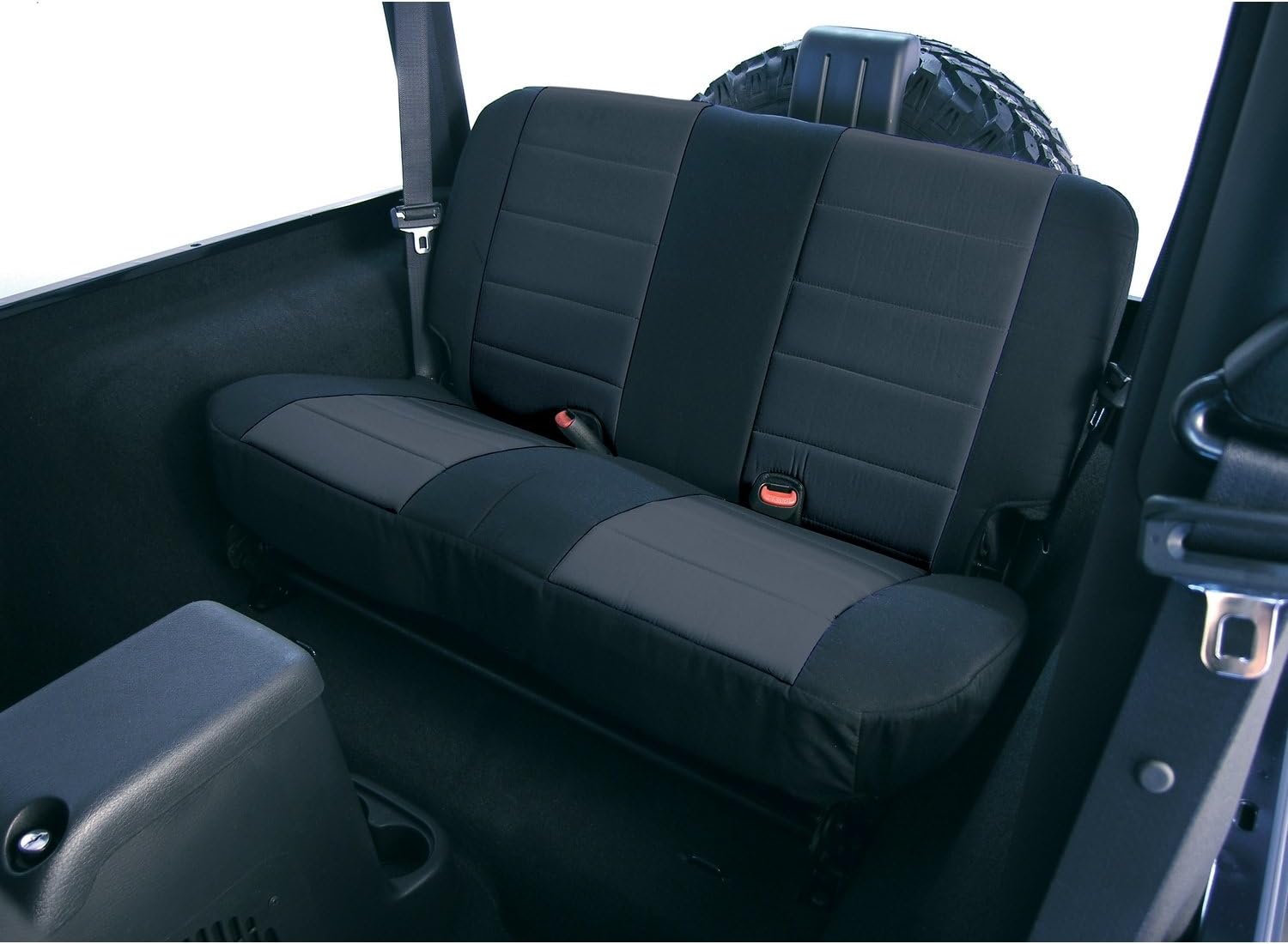 Rugged Ridge 13261.01 Seat Cover, Rear, Neoprene Black; 97-02 Jeep Wrangler TJ