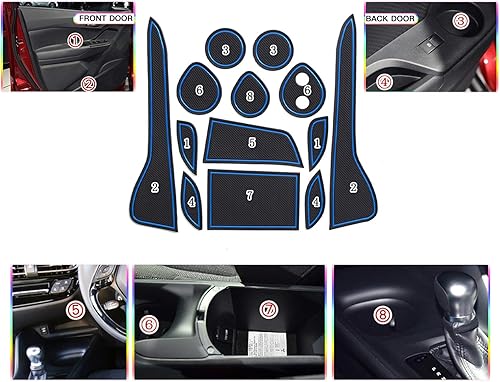 Miniatura 2 de Tapete con ranura para puerta C-HR CHR 2018-2022 antideslizante para puerta interior para puerta de Toyota, compartimento de puerta, forros de