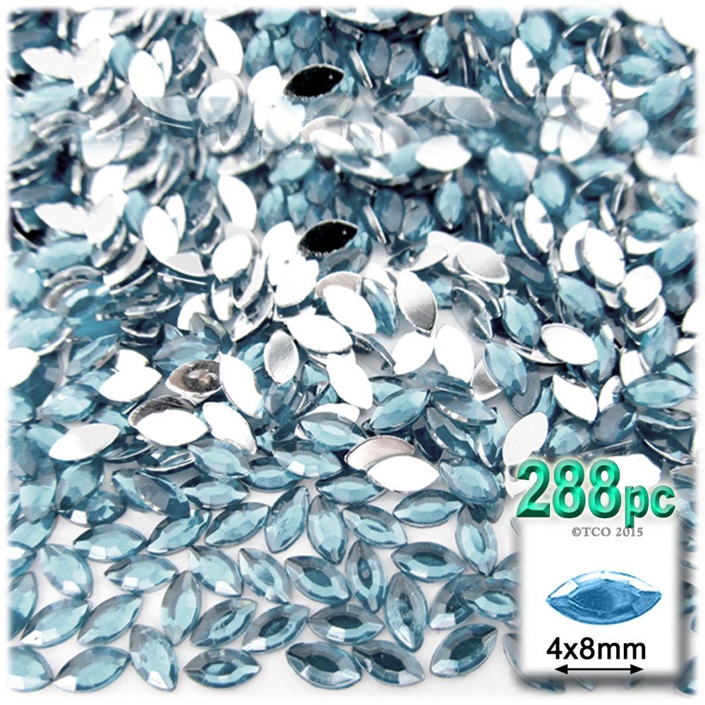 288pc Rhinestones Eye Shaped (Navette) 4x8mm Flatback Golden Yellow