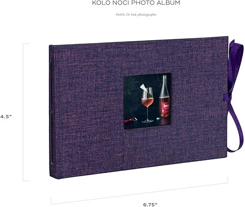 Miniatura 2 de Kolo Noci - Álbum de fotos pequeño de 4 x 6 pulgadas, con capacidad para 24 fotos, ideal para bodas y libros de bebé, color azul y gris