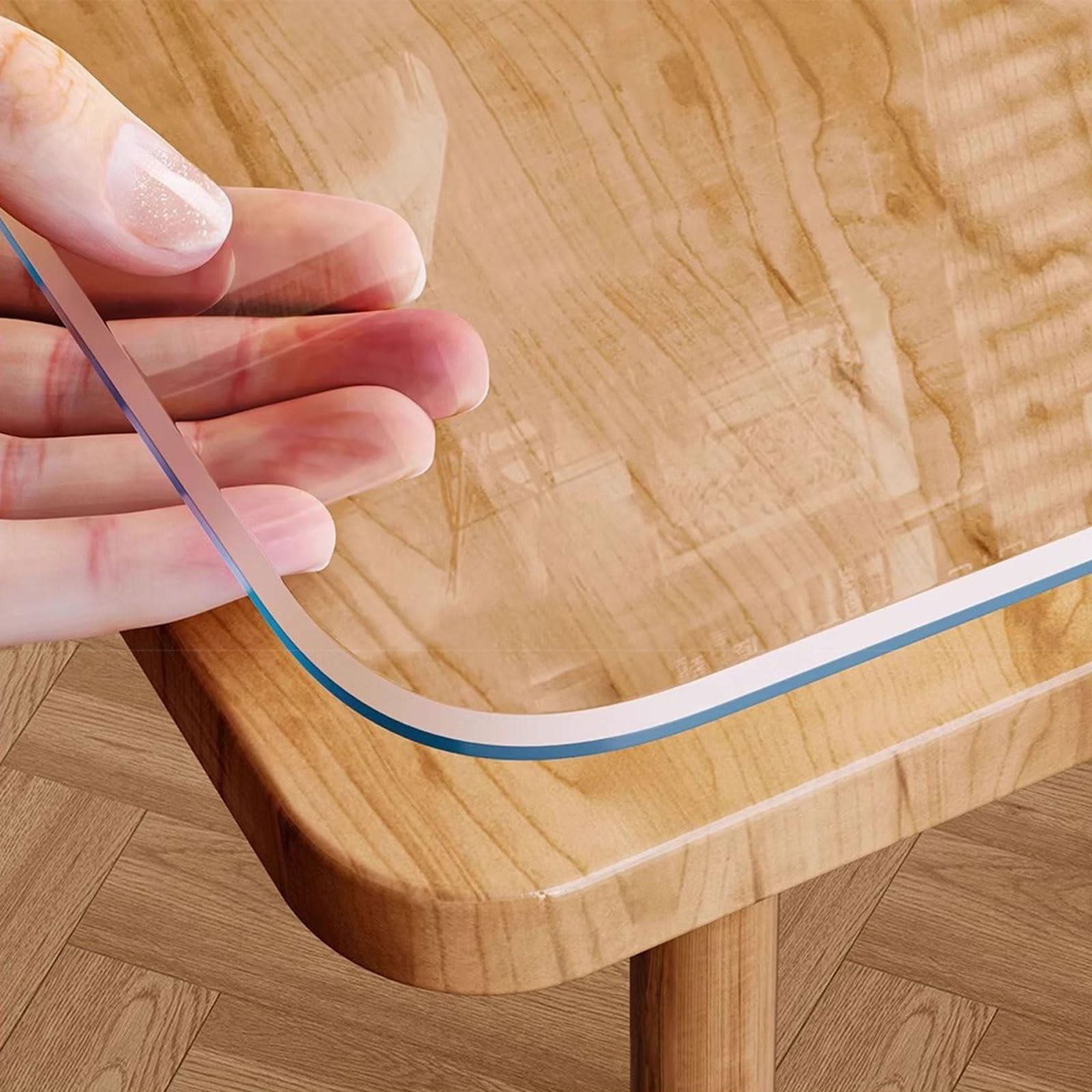 MRVAKDYDI Clear Table Protector, Transparent PVC Tablecloth Waterproof Scratch Resistant Heat Resistant 1mm-1.7mm Multiple Sizes(Thickness 1mm,40x200cm)
