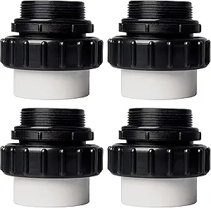 TonGass 4-Pack 2" MIP x 2" PVC Hi-Temp Unions for Pool Pumps