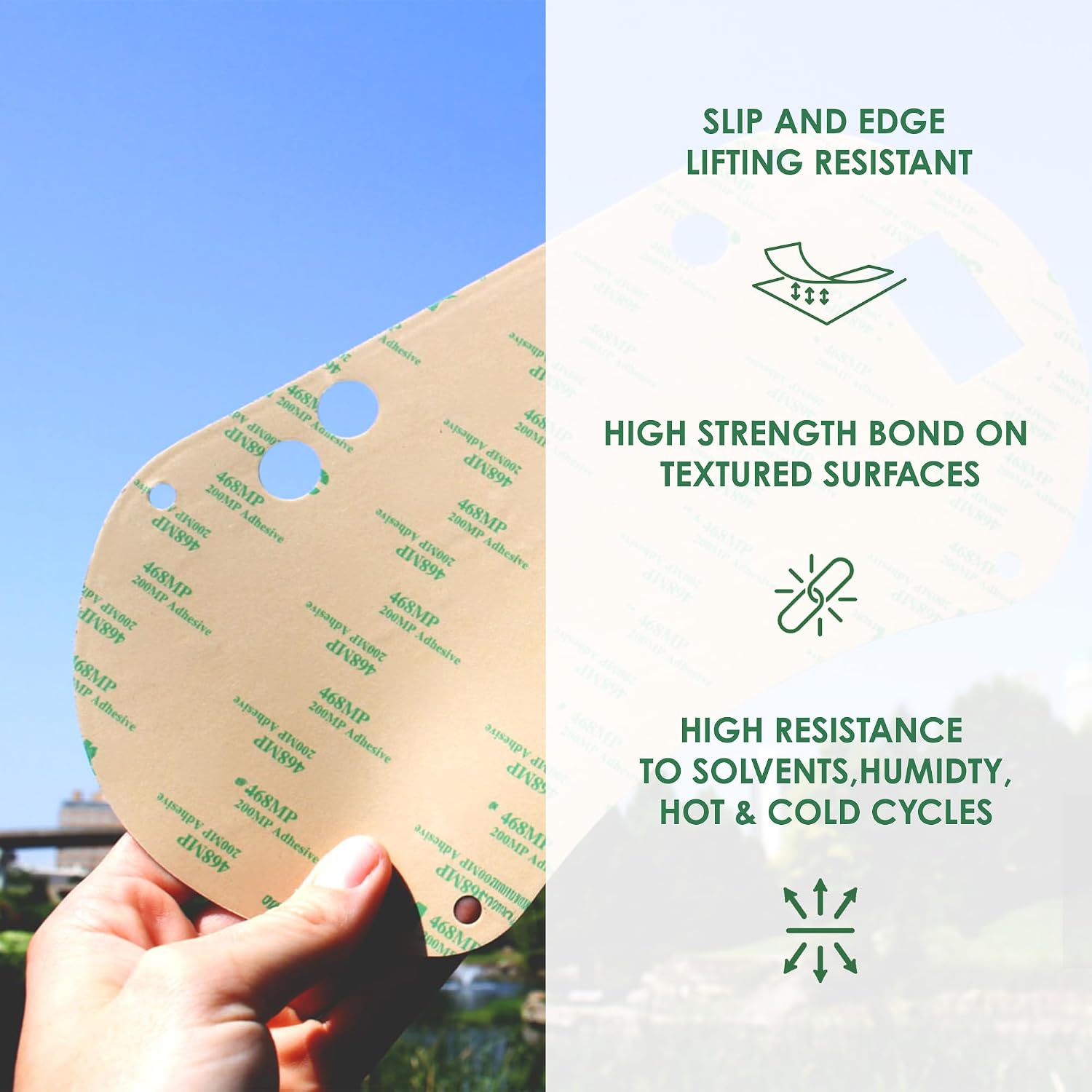 Adhesive Transfer Tape, Double Sided Transfer Sheet, 468MP, 8inch x 8inch (5-Pack)