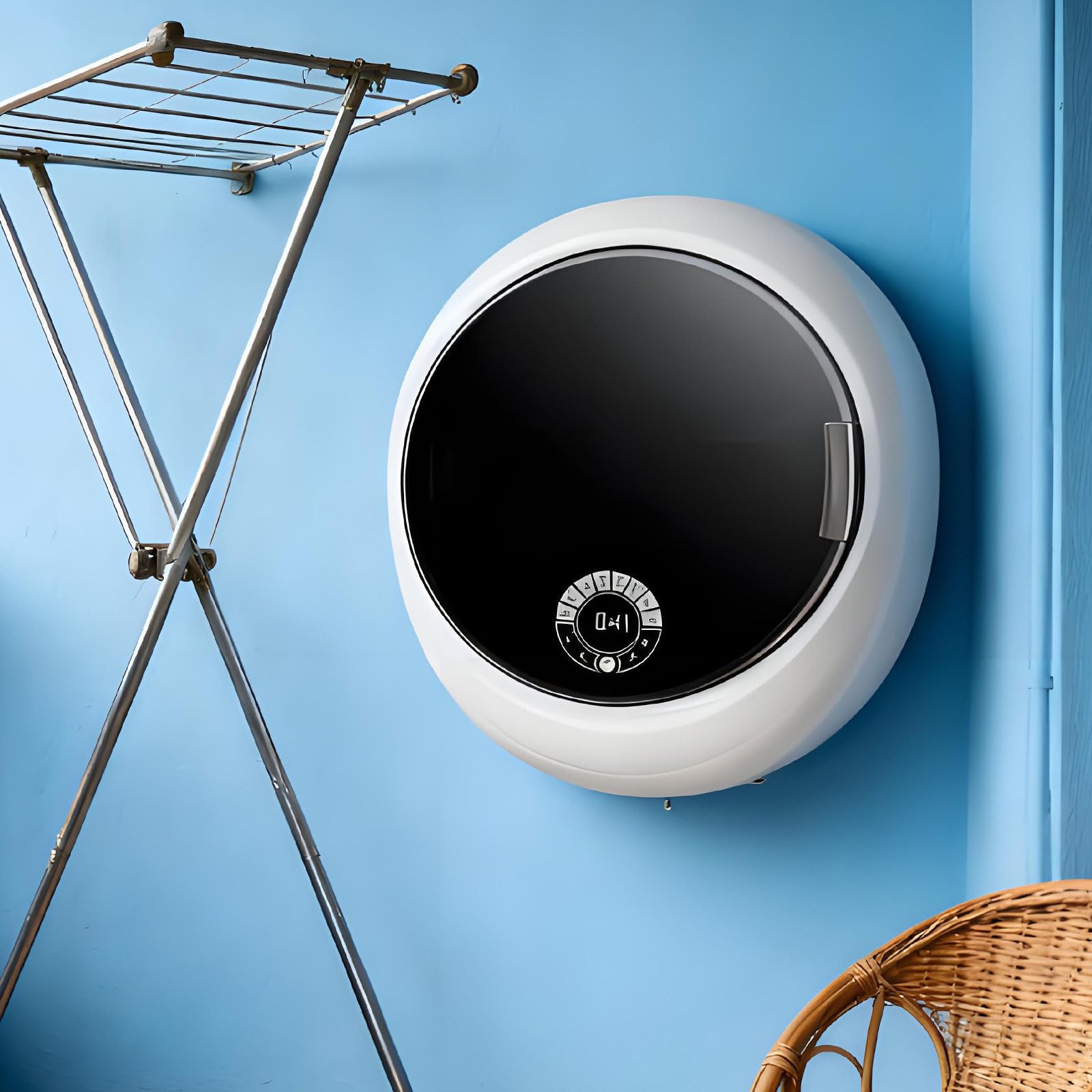 15 Minutes Quick Wash Electric Washer,Wall Mounted Washing Machine,Mini Underwear Washer,Touch Panel,Caravan Washing Machine,Intelligent Anti-Fall White