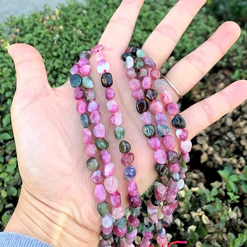 Miniatura 3 de Adabele GZ12-31 - 3 hebras de piedras preciosas curativas de turmalina natural, multicolor, de 0.315 a 0.314 pulgadas, forma libre, ovalada (total