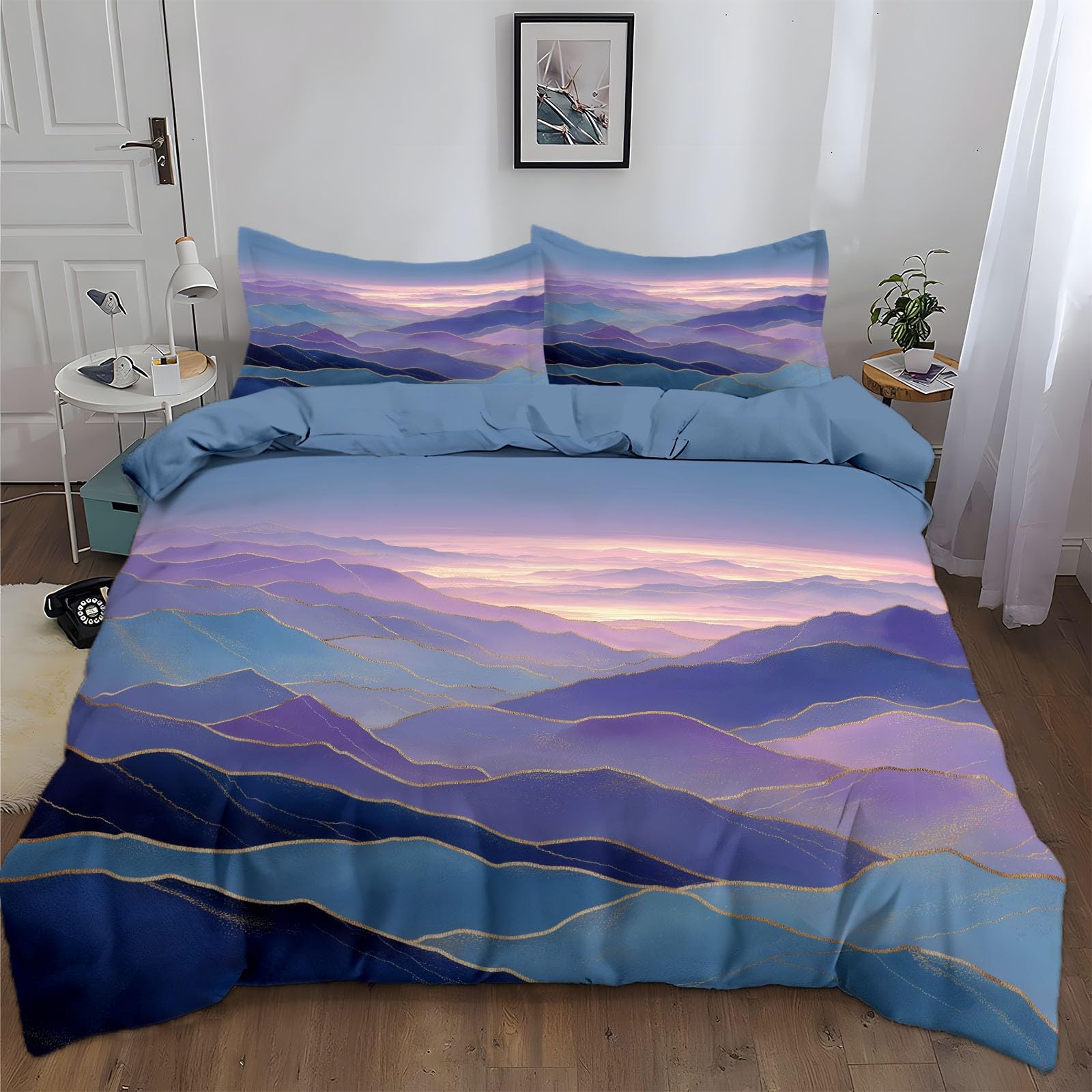Housse de couette confortable 200x200 cm bleu pour retrouver le plaisir de nuits apaisantes