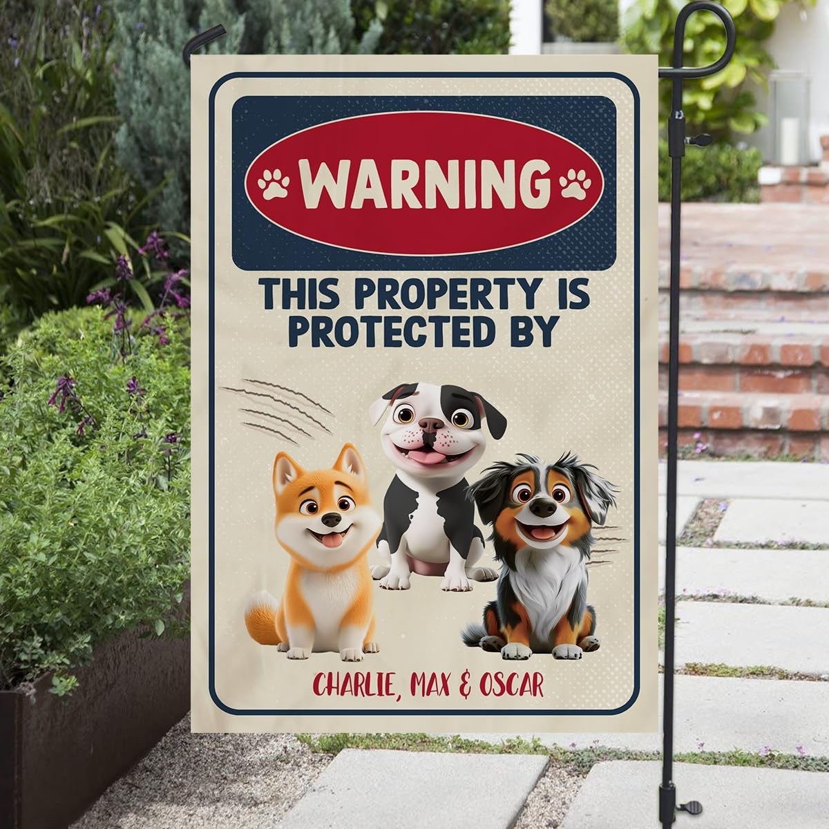 Pawsionate Welcome Our Home Personalized Garden Flag Dog Lover Gift - Custom Pet Owner Yard Sign, Funny Outdoor Decoration for Home, Walkway, Lawn, Housewarming (Welcome To, 1 Dog)