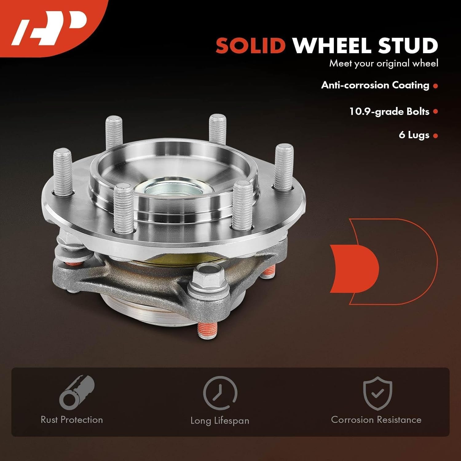 A-Premium 2 x Front Wheel Bearing and Hub Assembly with 6-Lug Compatible with Toyota Tacoma 2005-2023, 4Runner 2003-2023, FJ Cruiser 2007-2014