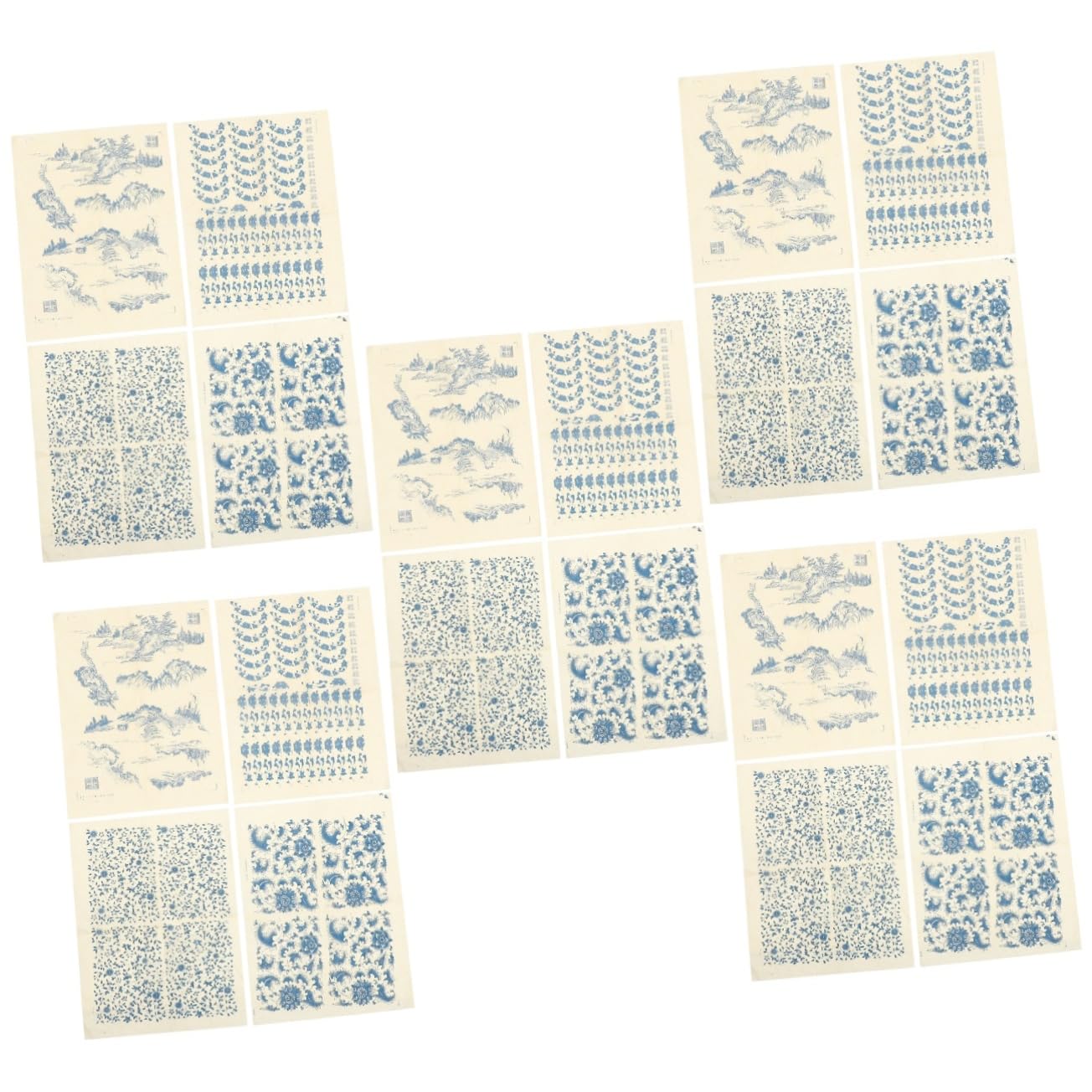 Operitacx 20feuilles Papier De Décalcomanie Antique Lot -glaçure pour à Haute Température Et Facile à Utiliser