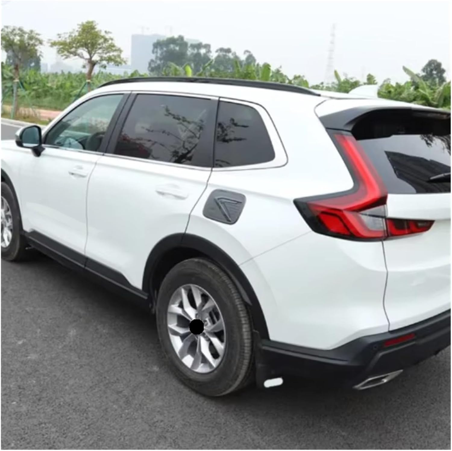 Exterior Car Oil Fuel Tank Cover Trim Sticker Compatible For Honda CR-V CRV 2023-2024 ABS Car Styling Accessorie(Black A)