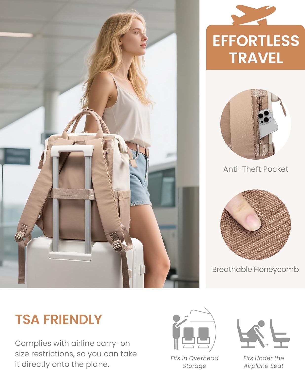 LOVEVOOK Puffer Backpack Purse for Women with 15.6 Inch Laptop Pocket, Nurse Teacher Work Bags for Gifts, Personal Item Travel Bag for College School, Cute Student Bookbag for Teen Girls Waterproof - Image 5