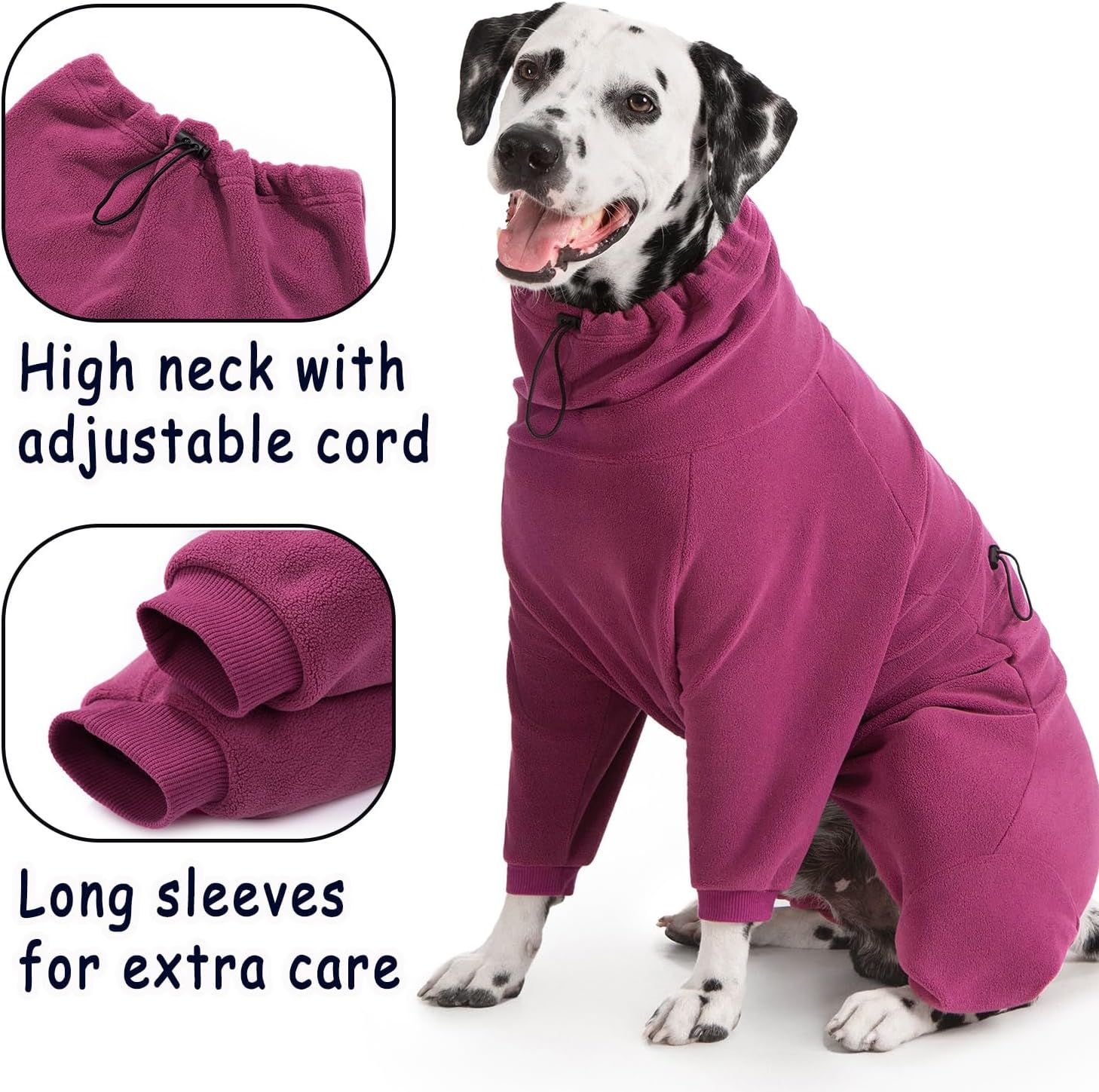 Cozy Dog Jacket Winter Full Body Coat Warm Dogs Sweater Fleece Pajamas Pet Clothing Jumpsuit Thermal Jacket Dog Winter Coat for Small Medium Large Dogs Fleece Onesie