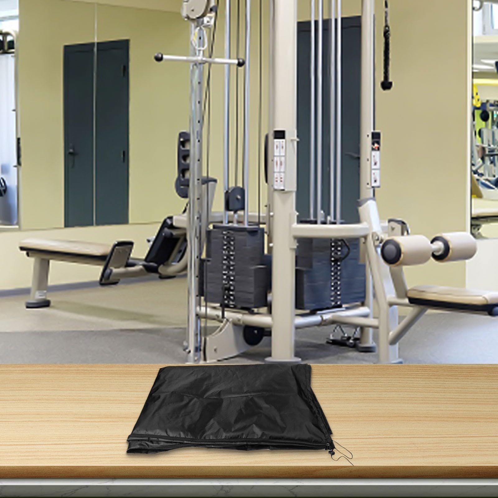 Copertura protettiva Oxford 420D, per set da palestra domestica, riparo resistente alle intemperie e alla polvere, con cinghie regolabili, per panca pesi Power Rack, 2 misure (L)