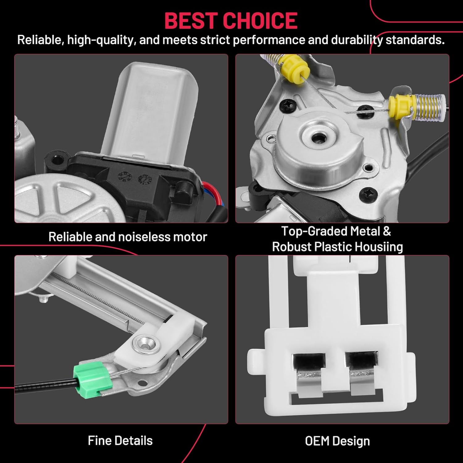 BDFHYK 741-740 Power Window Regulator with Motor Front Left Compatible with Mazda Protege 1999-2003, Compatible with Mazda Protege5 2002-2003