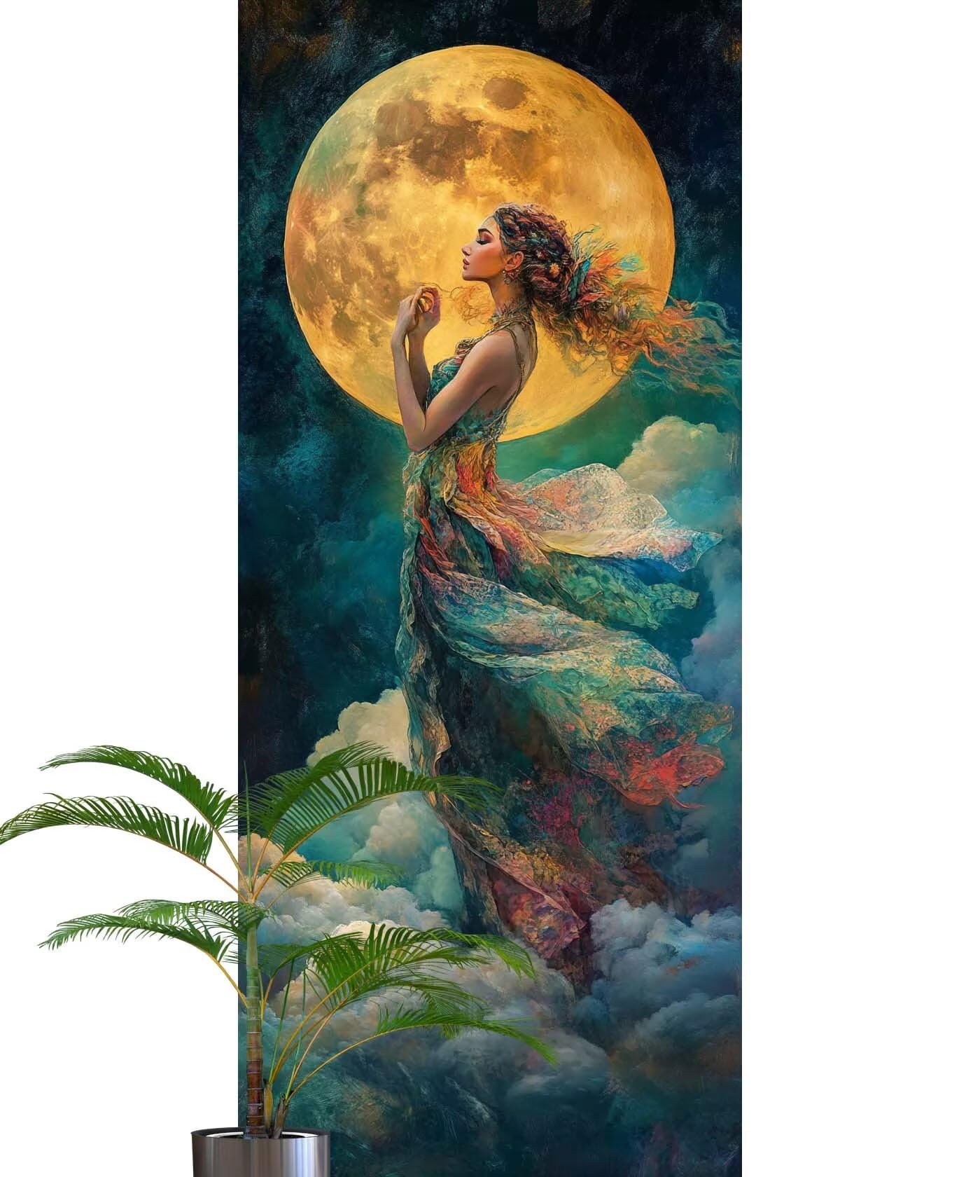 Moon Diamond Art Fairy Diamond Painting Arts Crafts for Adults,5D Diamont Painting Kits Adults Crysta Cross Stitch Crafts Pictures, DIY zestaw do haftowania dla początkujących, dekoracja ścienna do