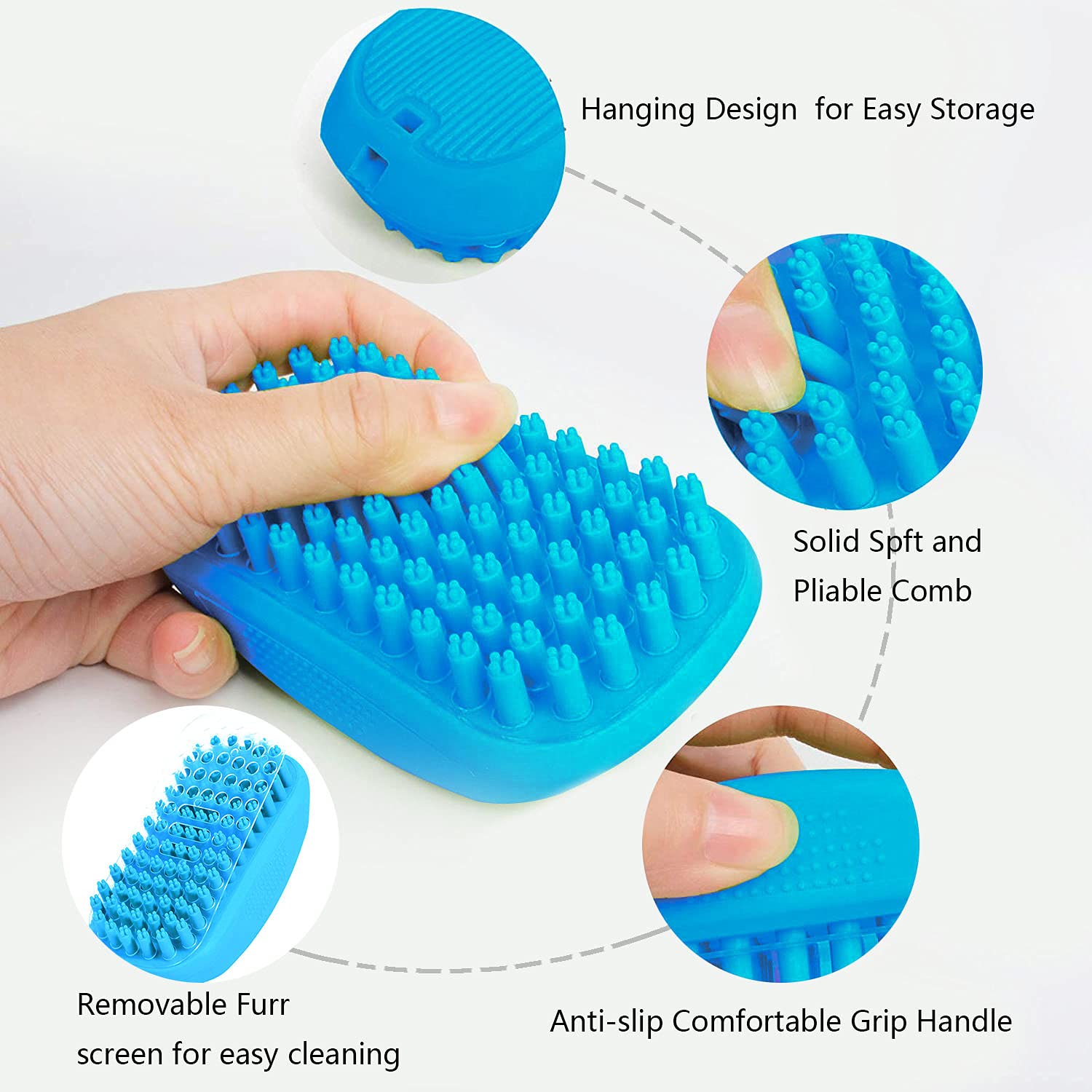Amazon.com: Dog Bath Grooming Brush Scrubber - Pet Shampoo Brush TOPOFONE  Soft Rubber Bristles Cat Dog Massage Brush With Fur Catching Screen Dog  Grooming Comb for Short Hair Small Medium Pets, Dogs,Cats,2