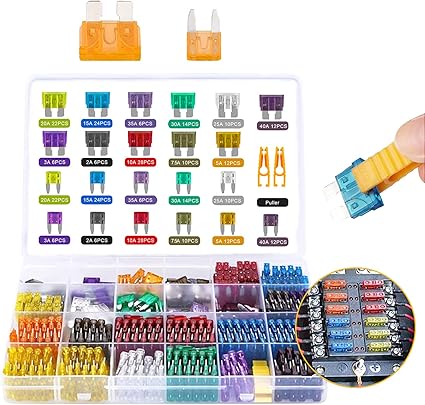 300 Stück KFZ Sicherungen Set 2-40A - Mini/Standard/Micro Blade Mit Sicherungszieher