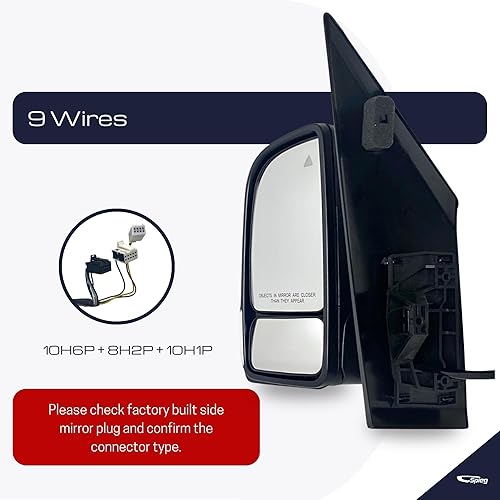 Miniatura 6 de Spieg Reemplazo del espejo lateral del conductor para Freightliner Mercedes Sprinter 2019-2021 con calefacción eléctrica con monitoreo de punto