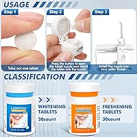 Vista 5 de Leominor Tabletas de hilo dental de agua refrescante (60 unidades) – Compatible con WP Plug-in Water Flosser (Lilaca, Botella)..
