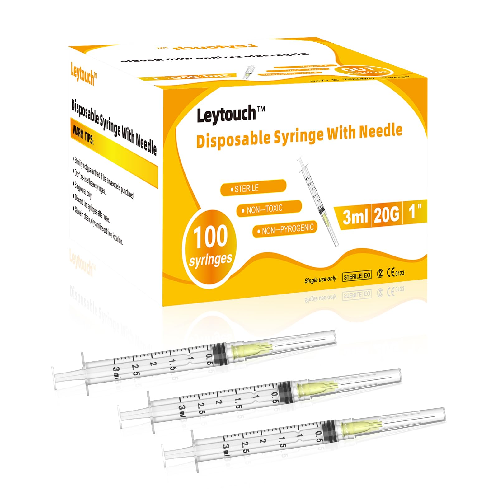 Syringes with Needle - 100 Pack 3ml 20G -1 Syringes with Needle - 100 Pack 3ml 20G -1