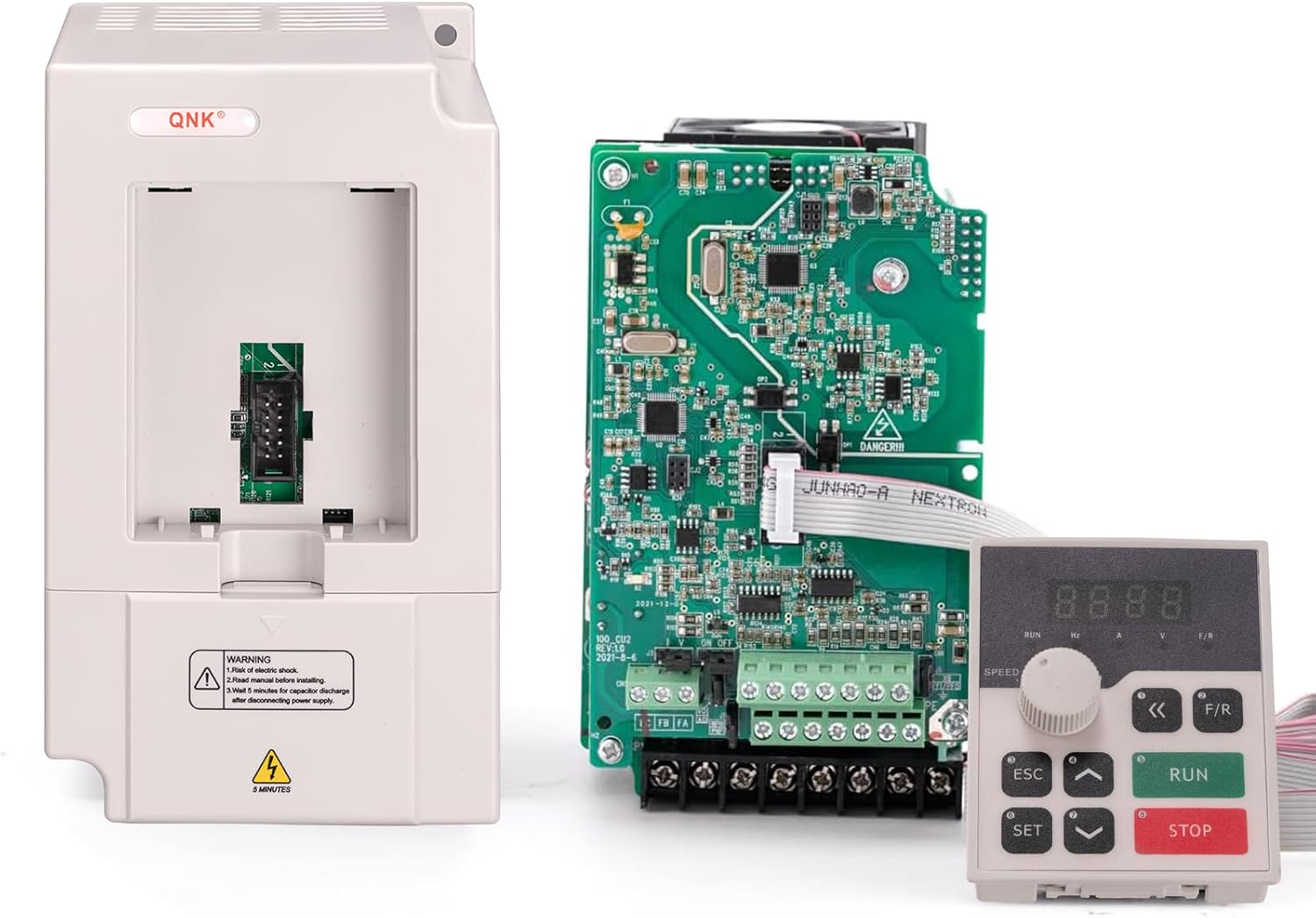 QNK CNC Spindle Motor Kits,220V 3KW CNC Spindle Air Cooled Spindle Motor+3KW 220V VFD Single to 3 Phase Inverter Variable Frequency Drive+ ER20 Collet Set