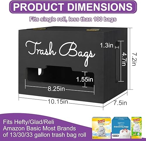 Miniatura 6 de Dispensador de bolsas de basura extragrande, soporte de bolsa de plástico montado en la pared, soporte para bolsa de basura para gabinete, soporte