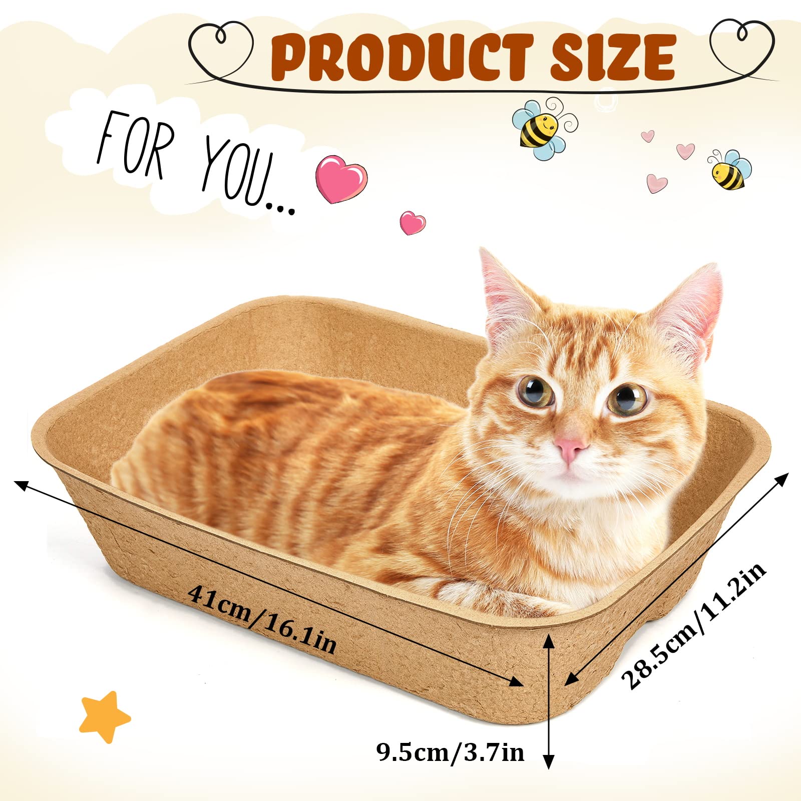 Lettiera usa e getta per gatti usa e getta, 15 pezzi, per interni ed esterni, piccoli animali, gatti, criceti, porcellini d'India, topi, coniglietti e altro ancora, 45 x 25 x 9 cm