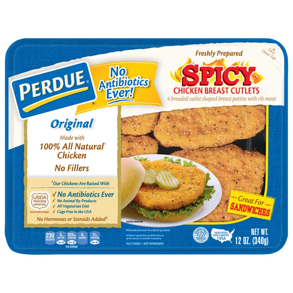 PERDUESpicy Breaded Chicken Cutlet, 0.75 lb