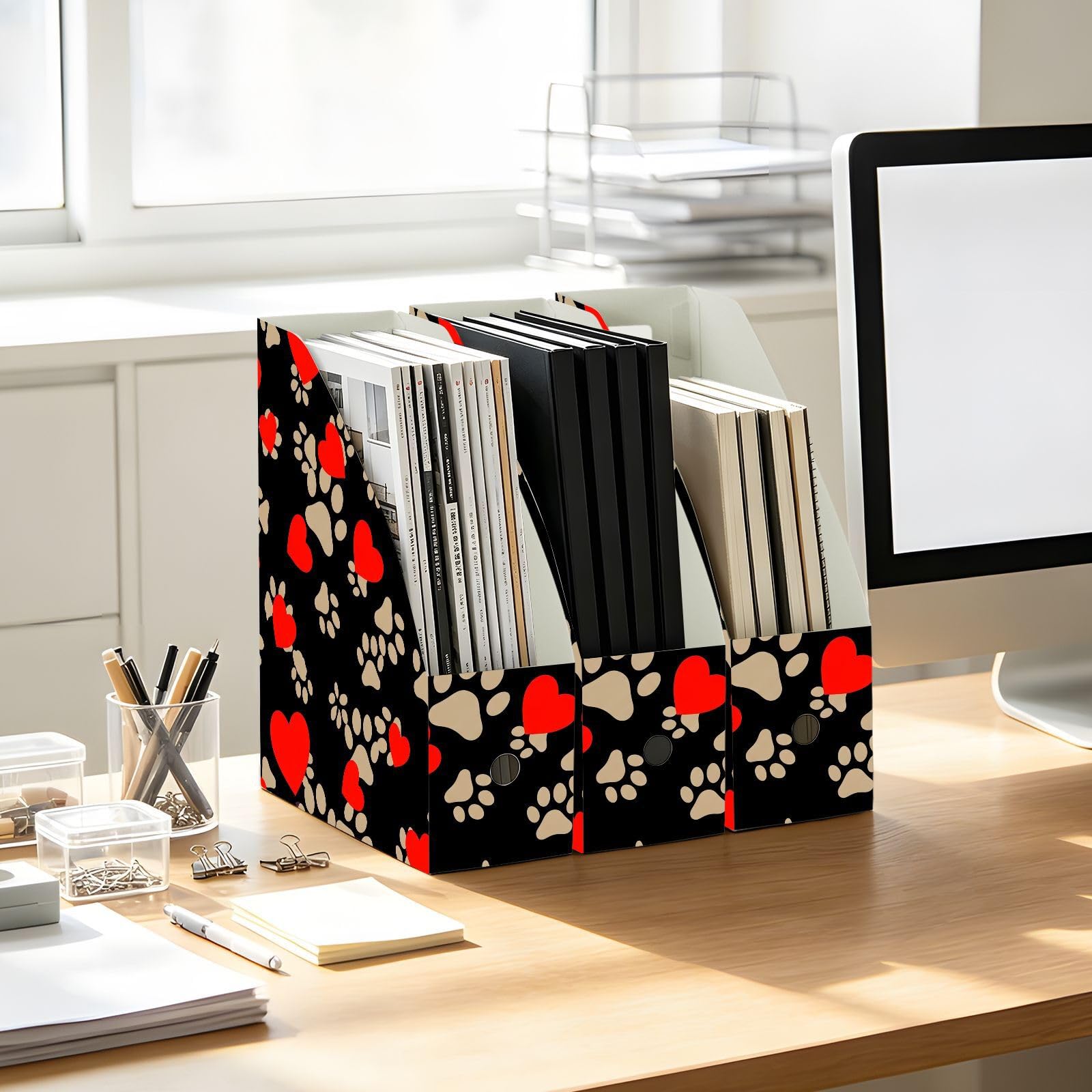 Organizador vertical plegable de dibujos animados rojo