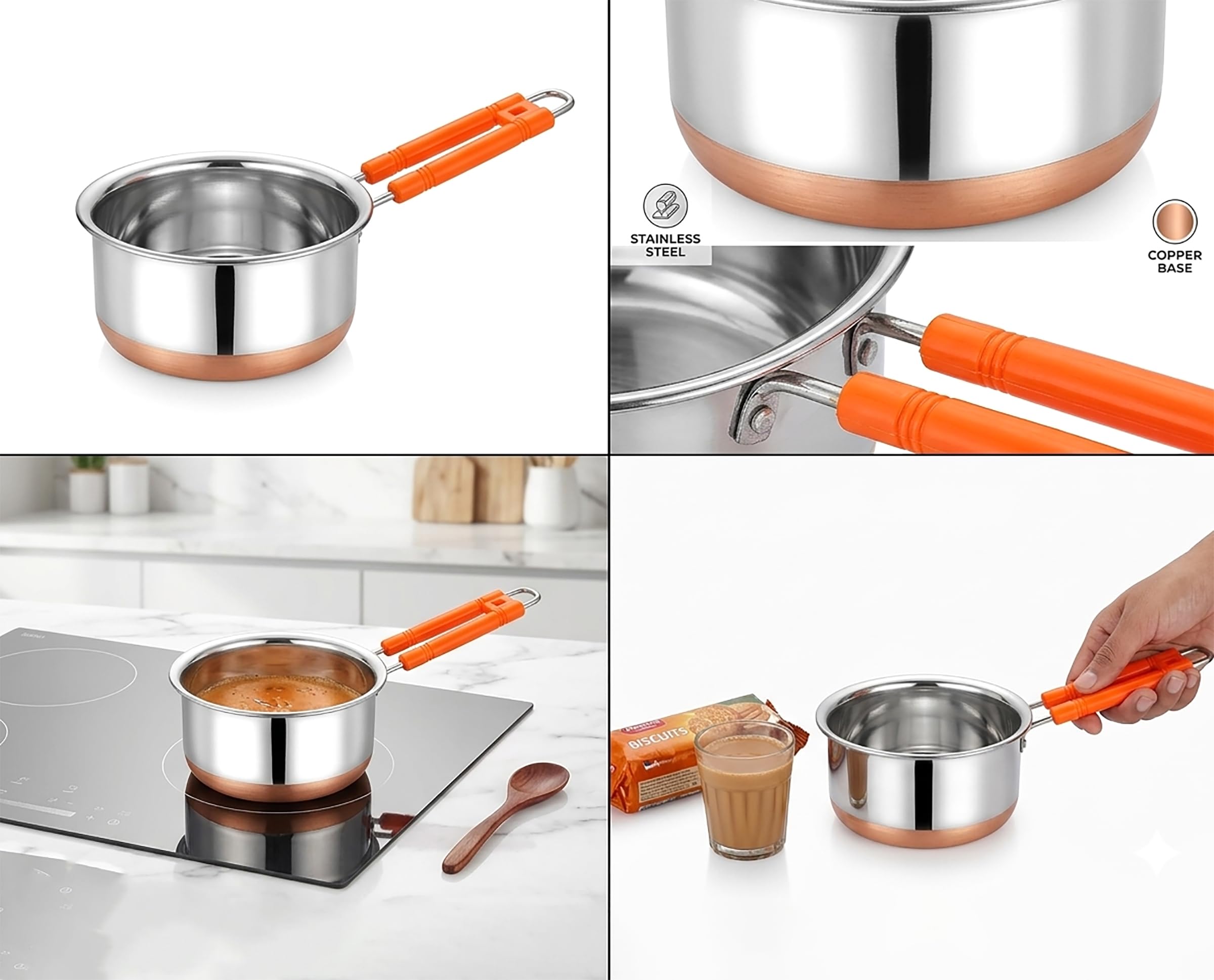 Stainless Steel Sauce Pan - 2L with Copper Base -5