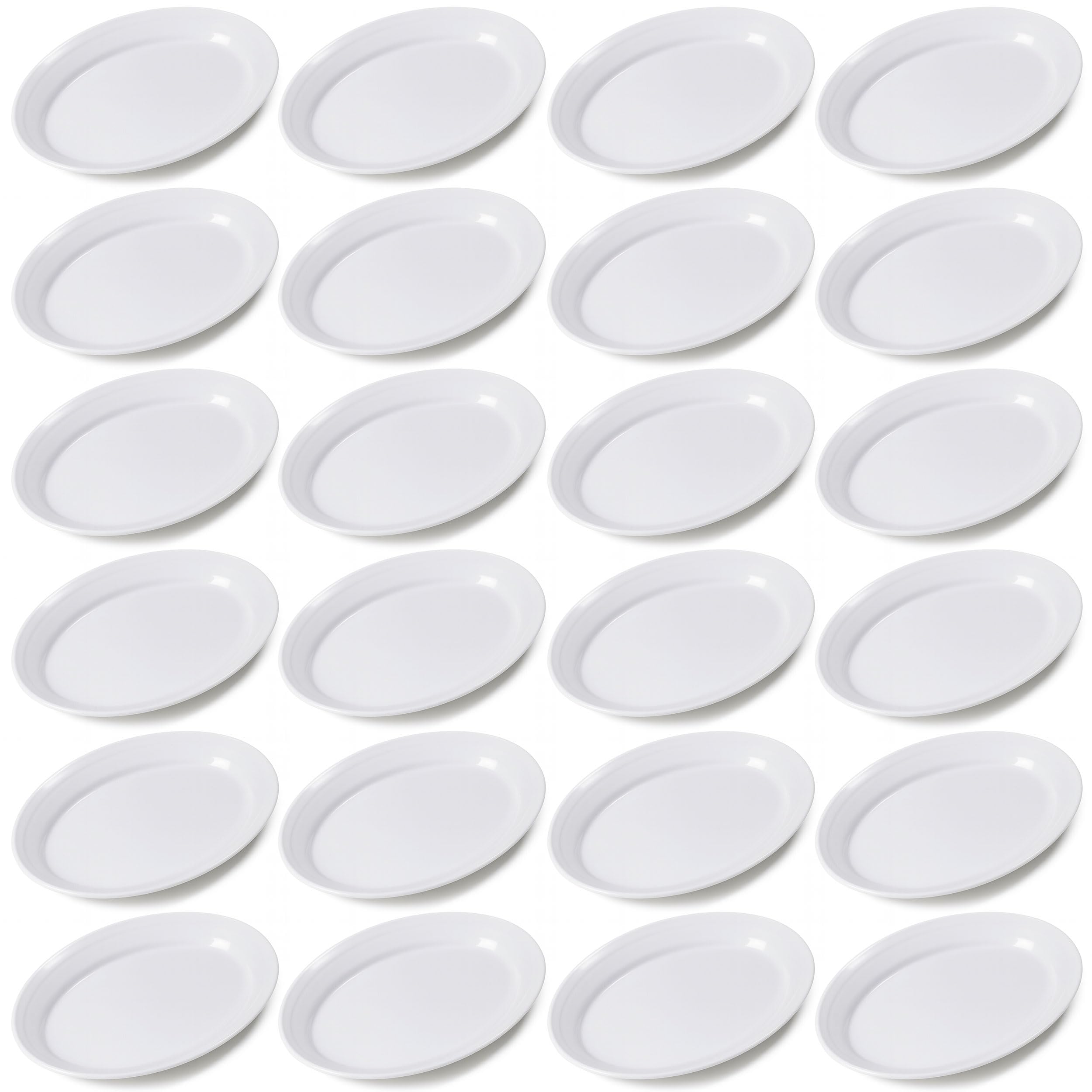Plats ovales en mélamine blanche Carlisle Dallas Ware pour buffets extérieurs