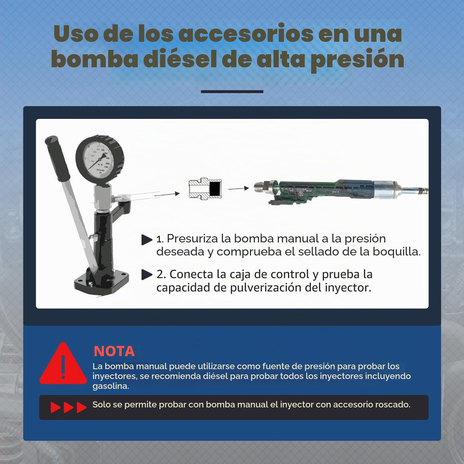 Probador de Inyectores Automotrices - 12V Comprobador del Limpiador Inyectores Coche Utilizar con Máquina Limpiador Inyectores, 5 Pulso Ajustable 1-20HZ, Para Inyectores de Gasolina y Diesel