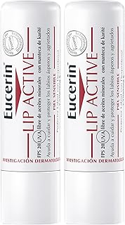 Eucerin pH5 Stick Labbra Protezione Attiva 4.8 g, Balsamo labbra riparatore SPF 20 con Burro di Karité, Olio di Jojoba, Dexpantenolo e Vitamina E, Burrocacao per pelle secca, ruvida e screpolata